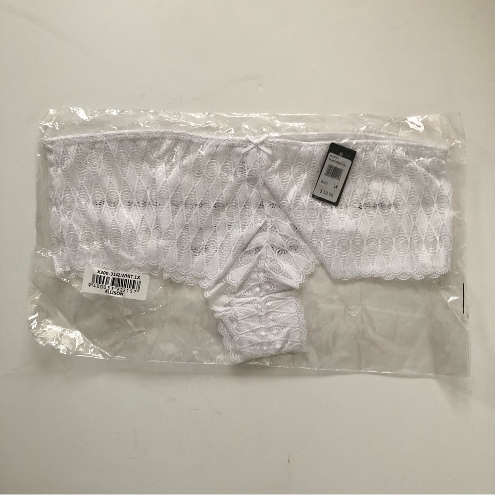 Frederick's of Hollywood Ellison Lace Panties White NWT Size 1X